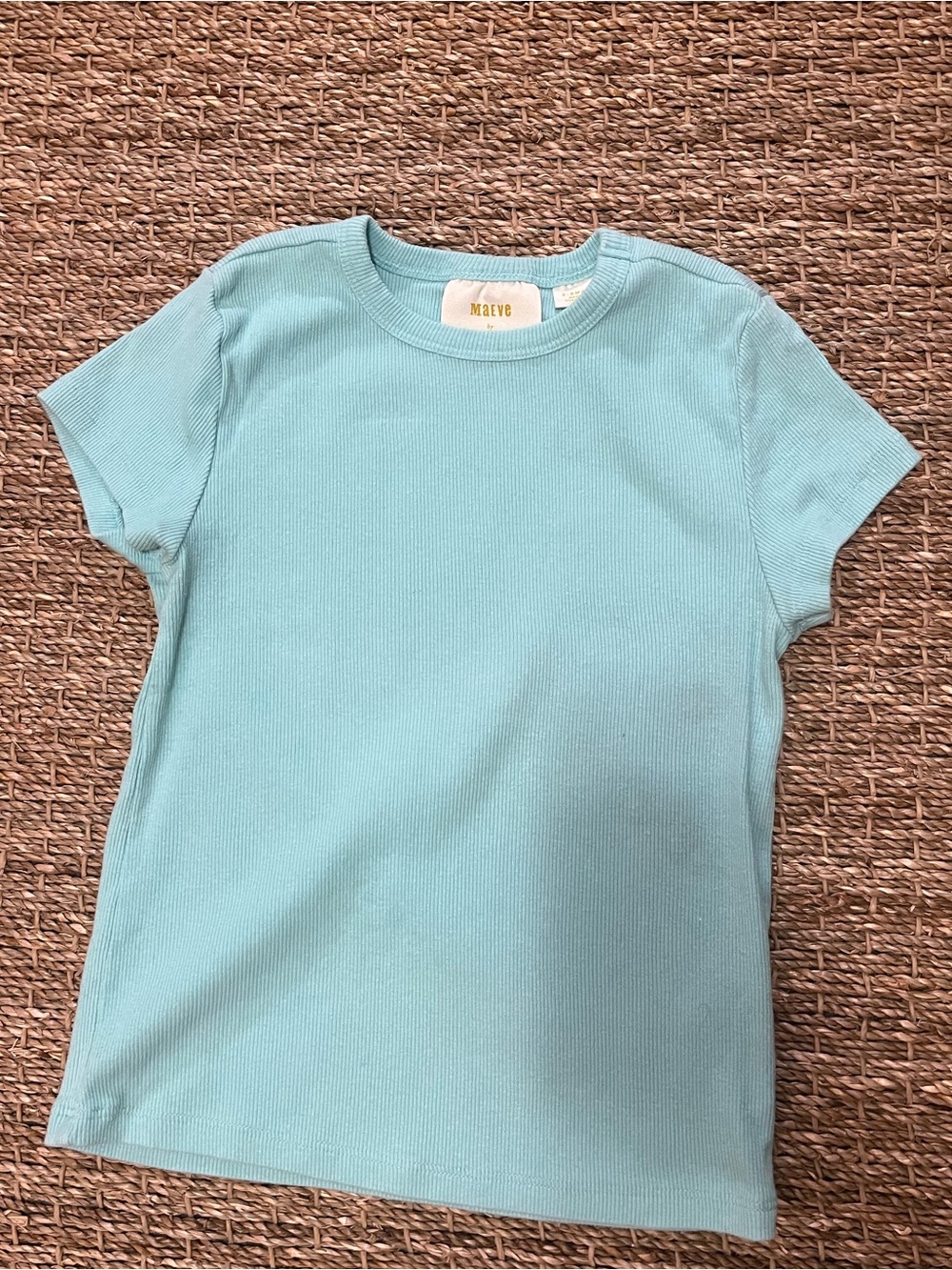 Anthropologie Short Sleeve Tee in Aqua Blue